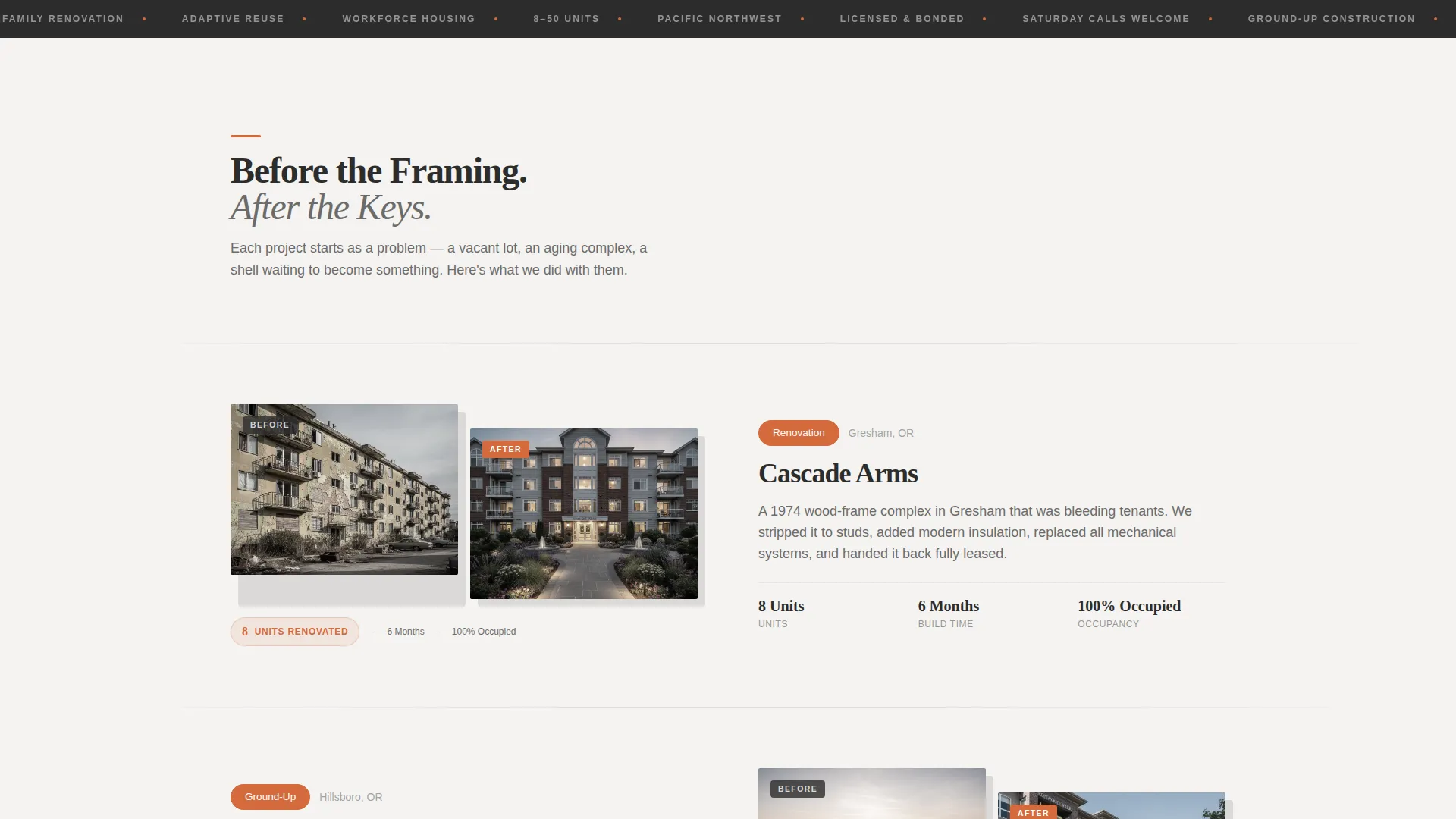 Multi-Family Apartment Construction Professional Website Template