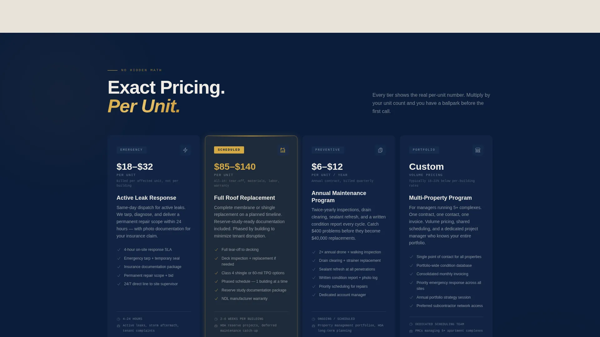 Multi-Family Apartment Construction Specialist Pricing Website Template