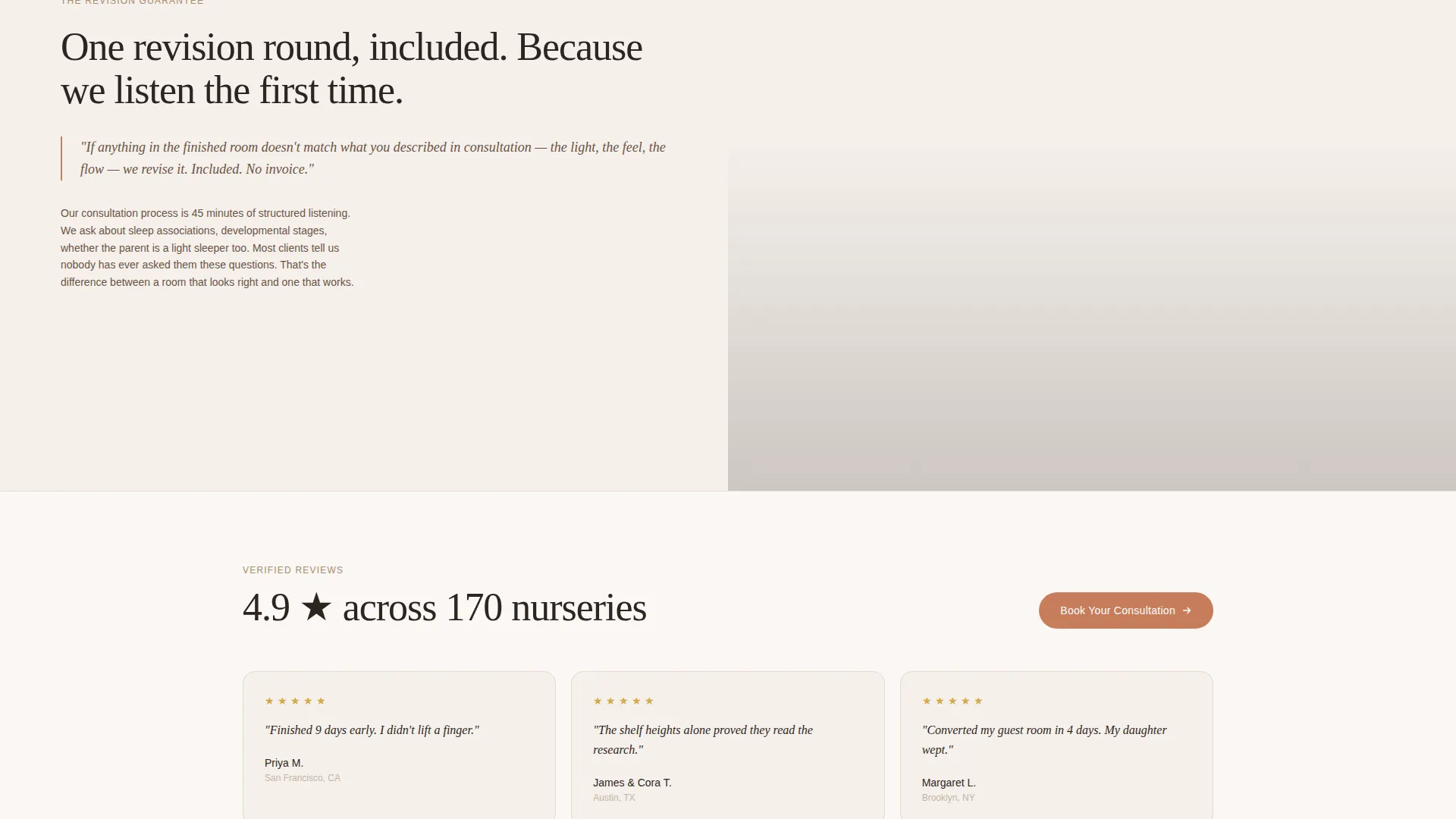 Nursery Renovation Booking Website Template
