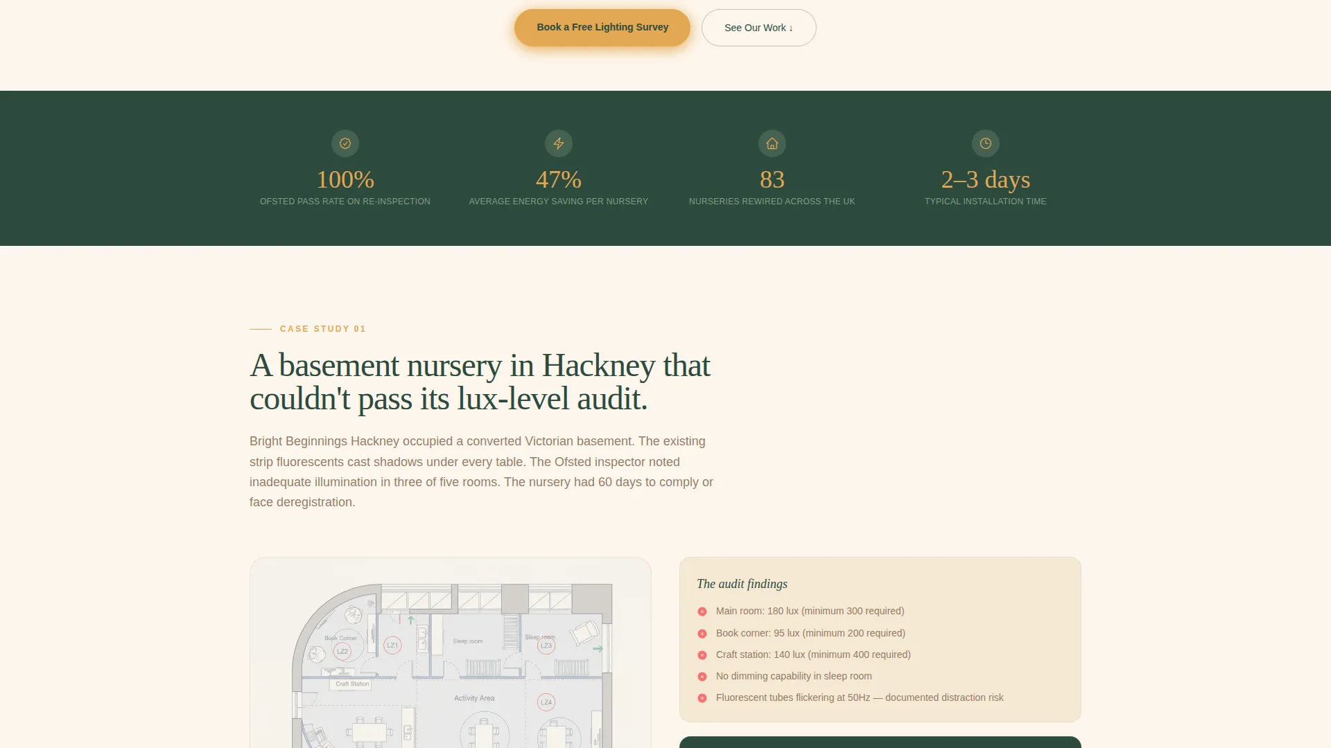 Nursery Renovation Advanced Booking Website Template