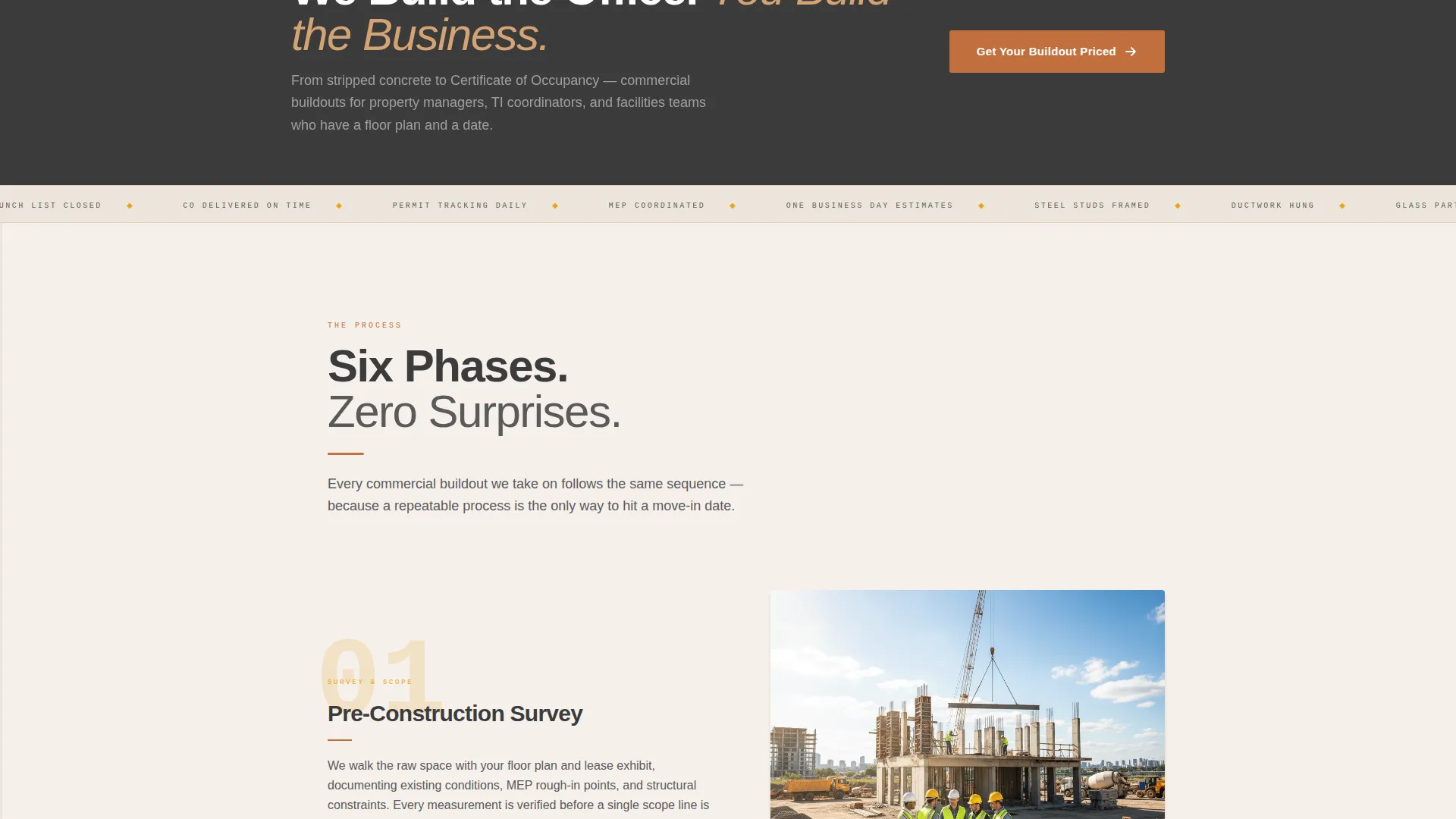 Office Building Construction Pricing Website Template