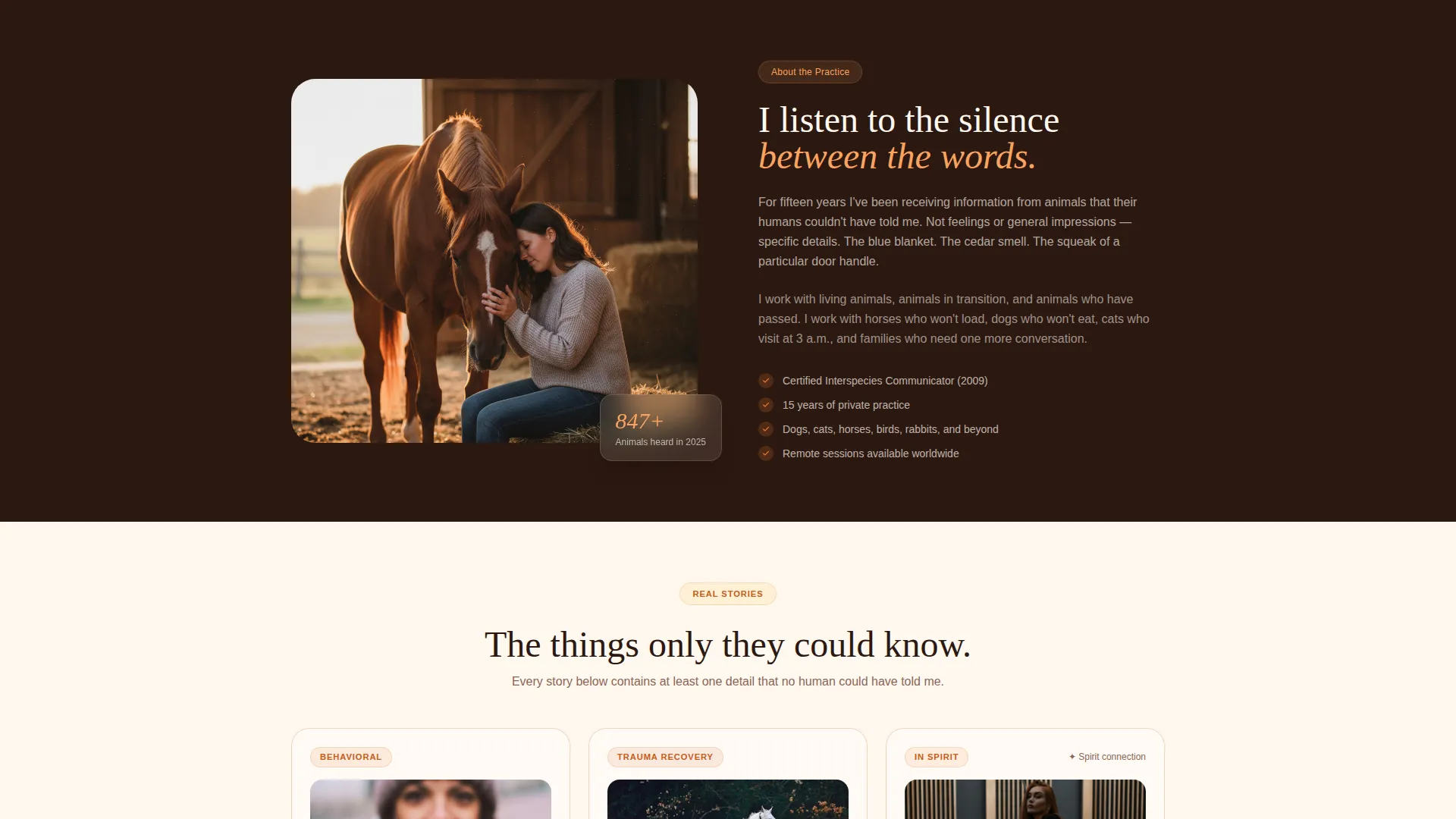 Animal Communication Landing Page Template