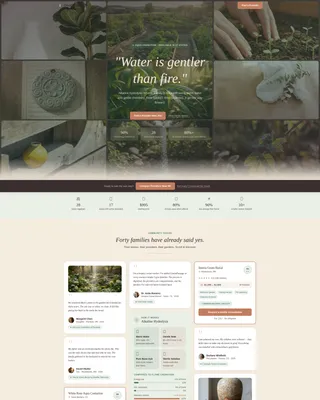 Aqua Cremation Marketplace Landing Page Template