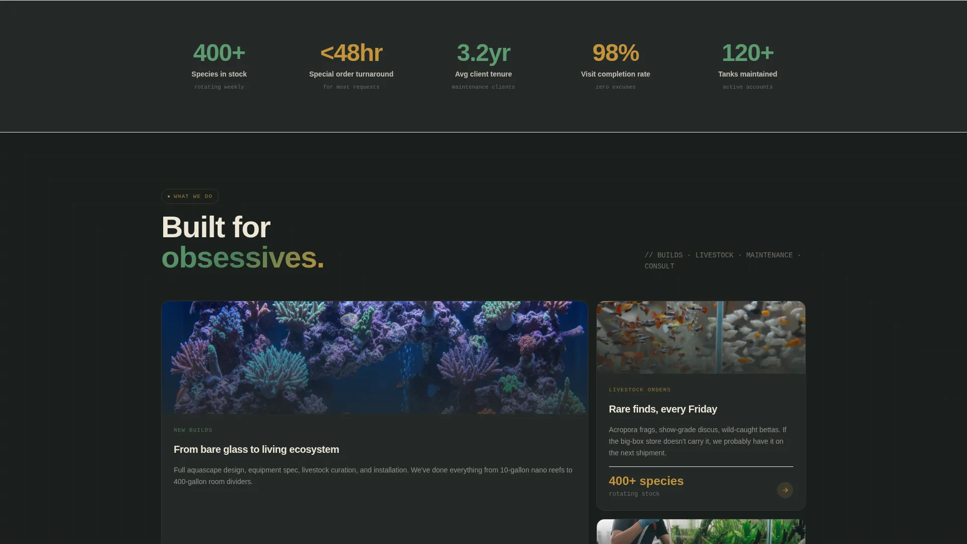 Aquarium Shop Booking Landing Page Template