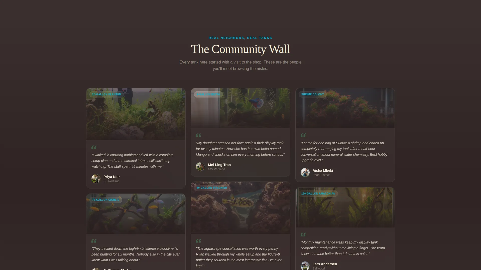 Aquarium Fish Store Landing Page Template