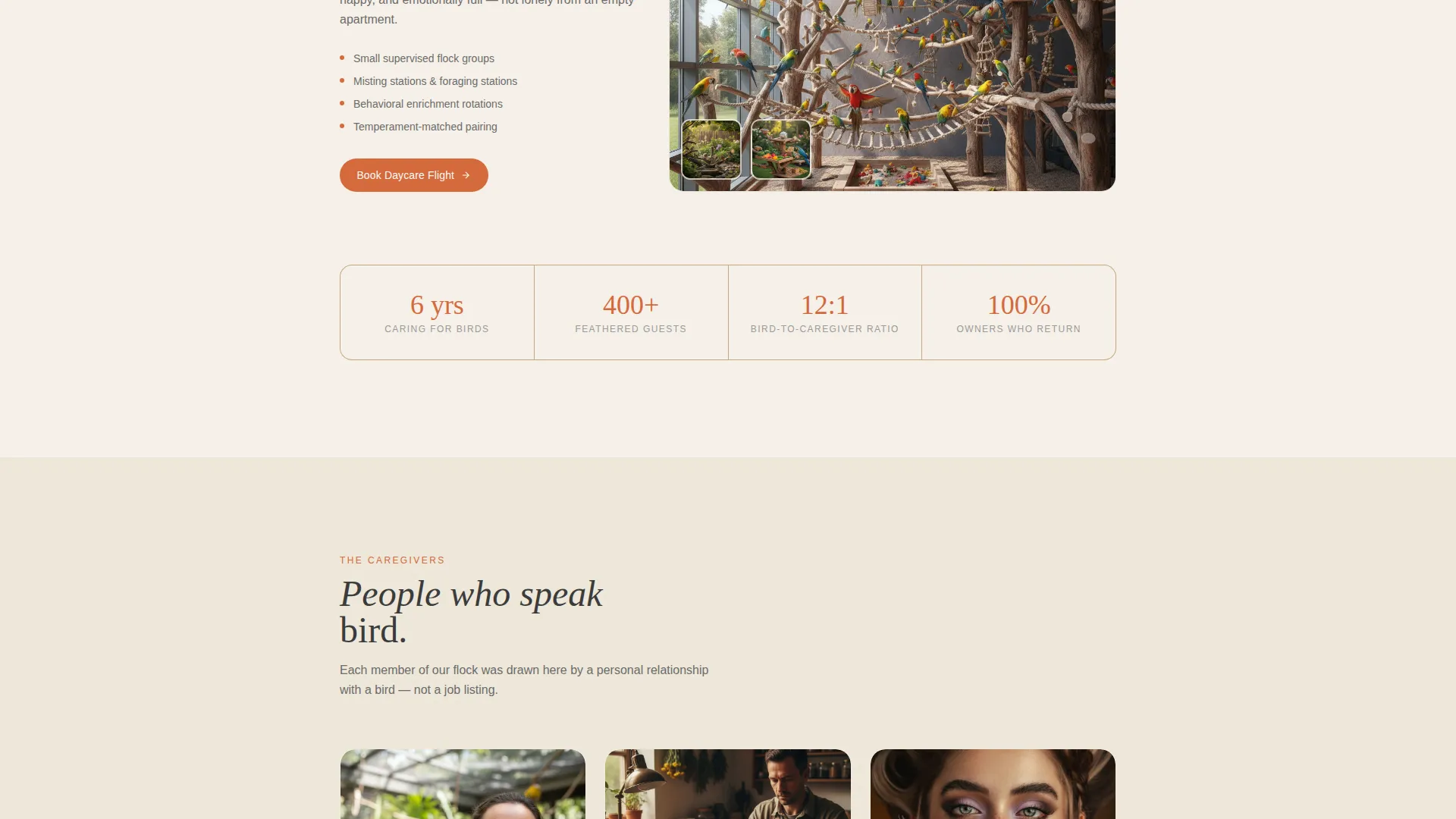 Bird Boarding & Daycare Landing Page Template