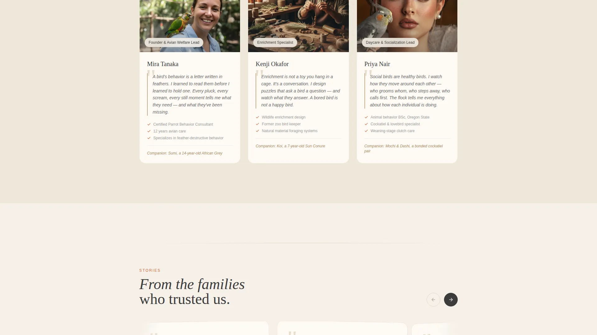 Bird Boarding & Daycare Landing Page Template
