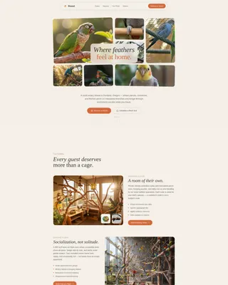Bird Boarding & Daycare Landing Page Template