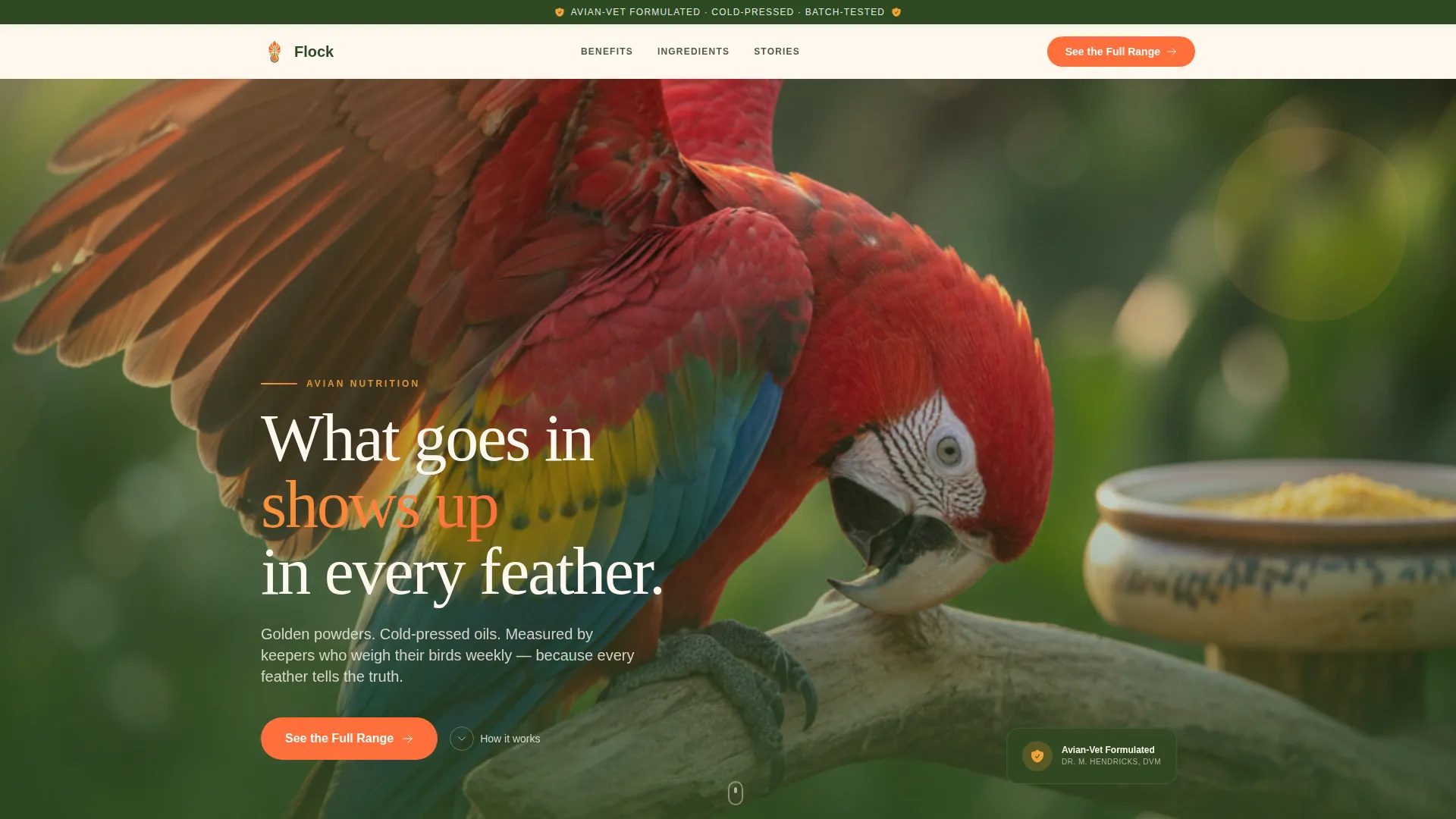 Bird Health Supplement Landing Page Template