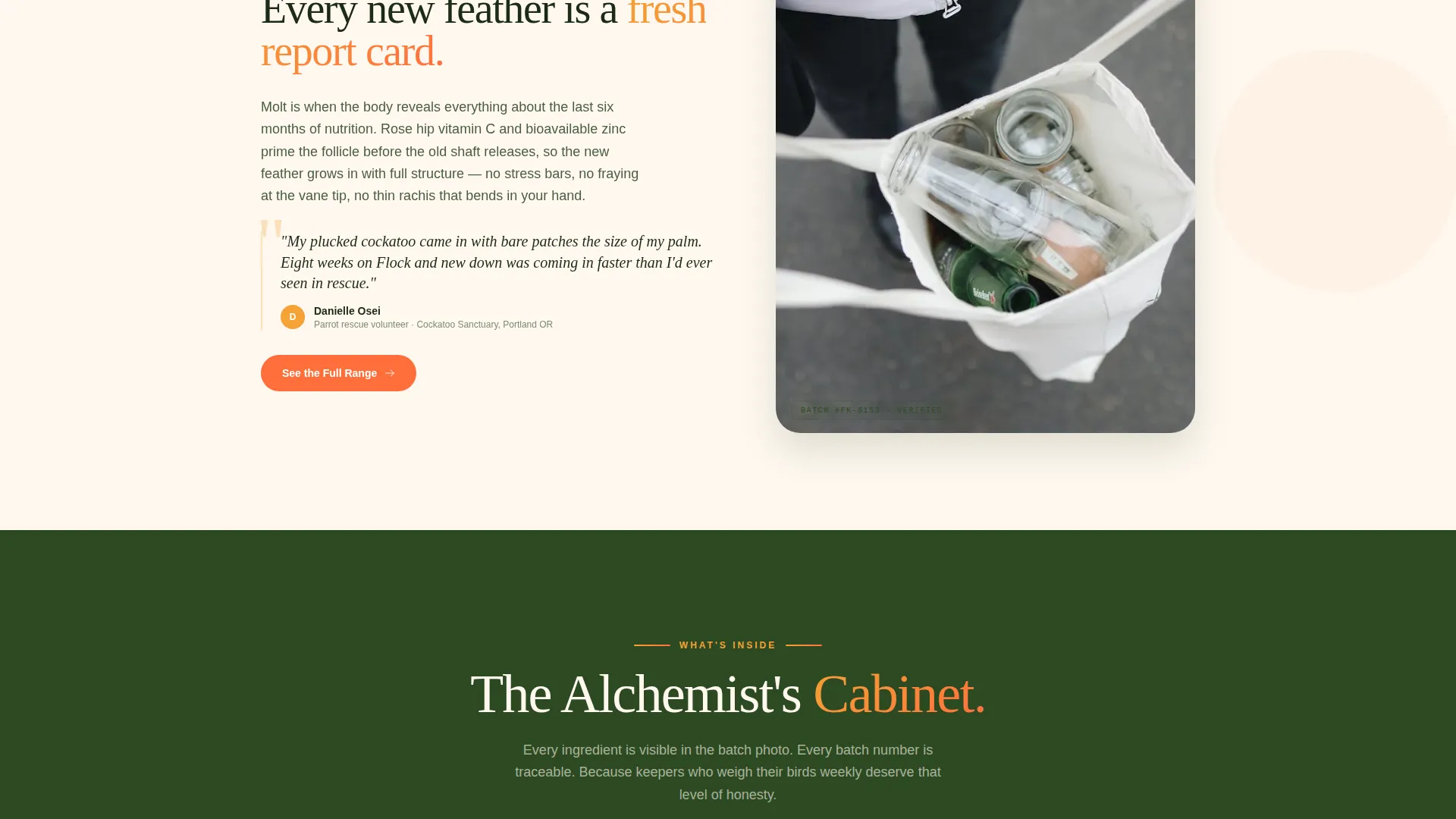 Bird Health Supplement Landing Page Template