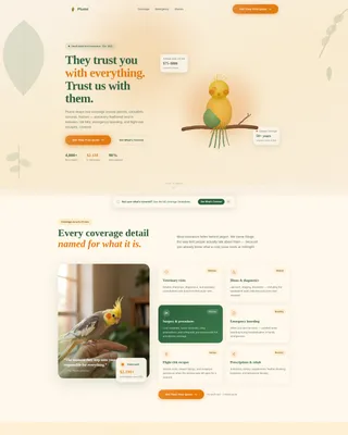 Bird Insurance Landing Page Template for Avian Providers