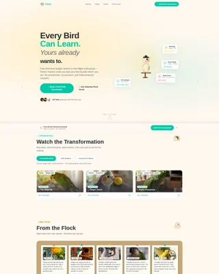 Bird Training School Landing Page Template