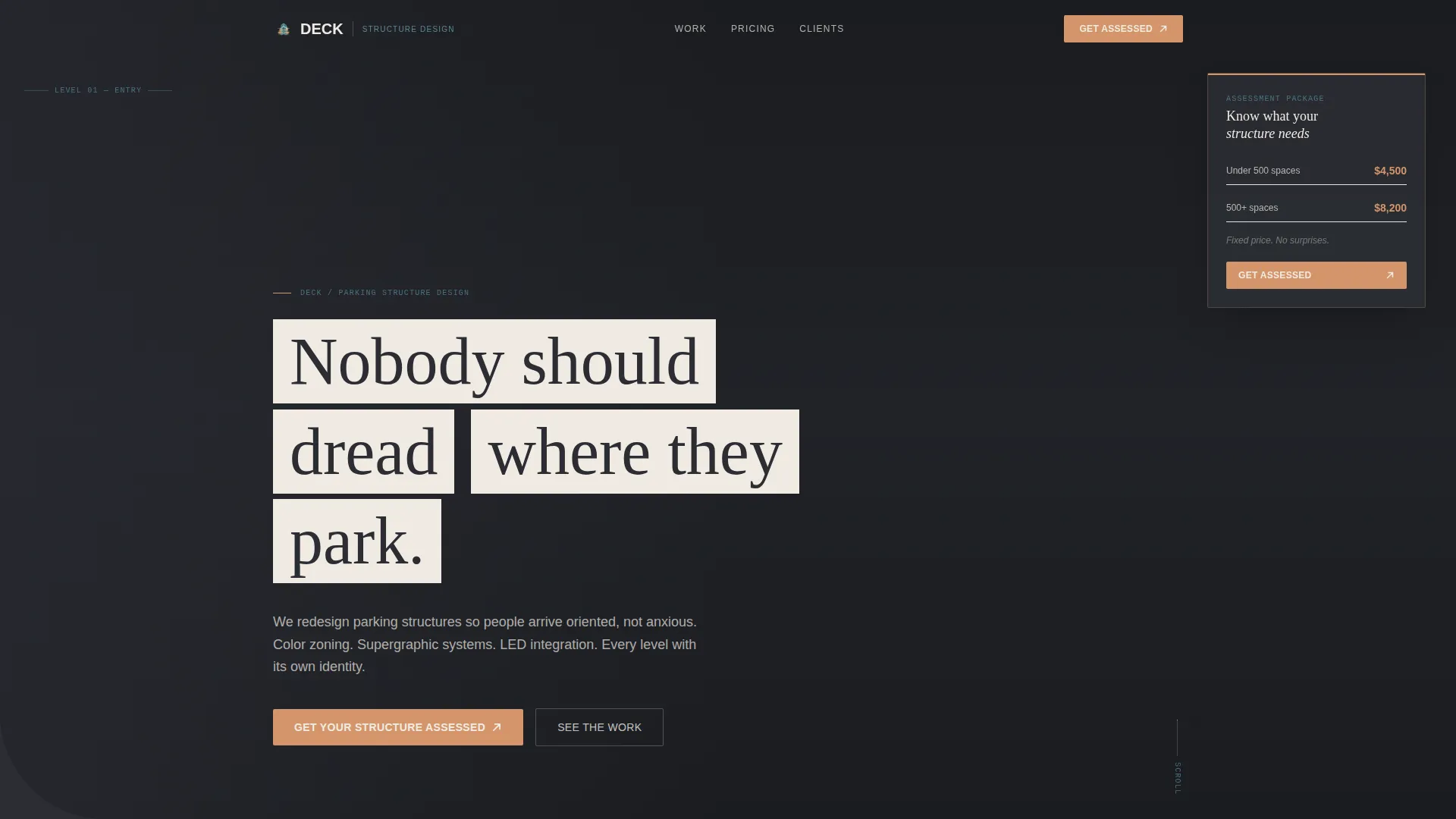 Parking Structure Construction Specialist Pricing Website Template