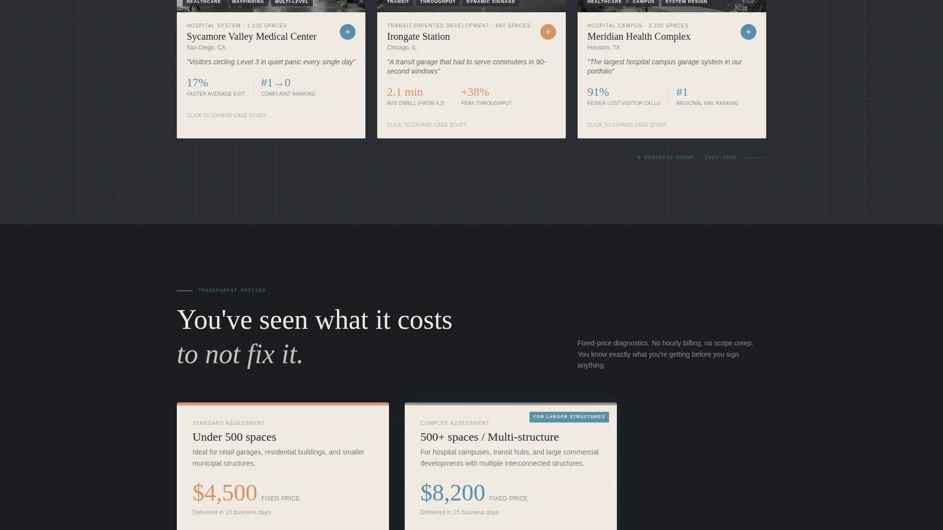 Parking Structure Construction Specialist Pricing Website Template