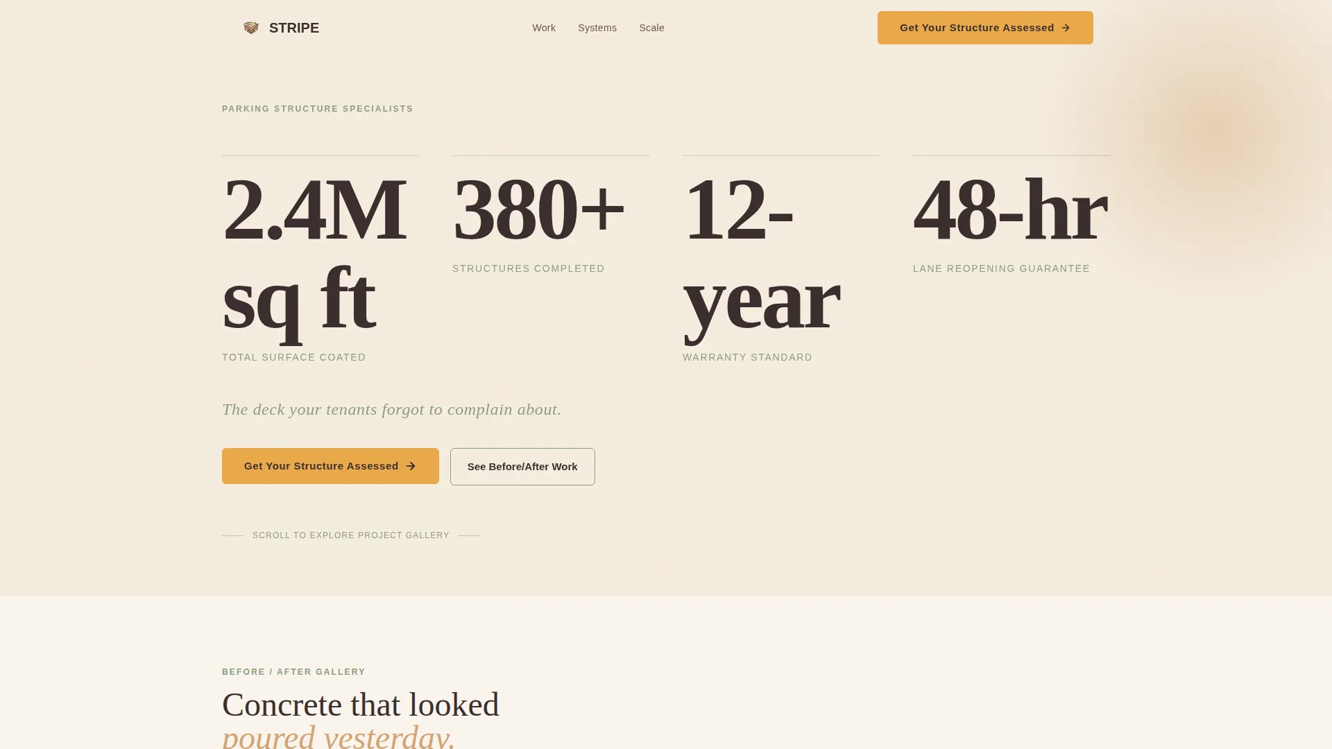 Parking Structure Construction Specialist Professional Website Template