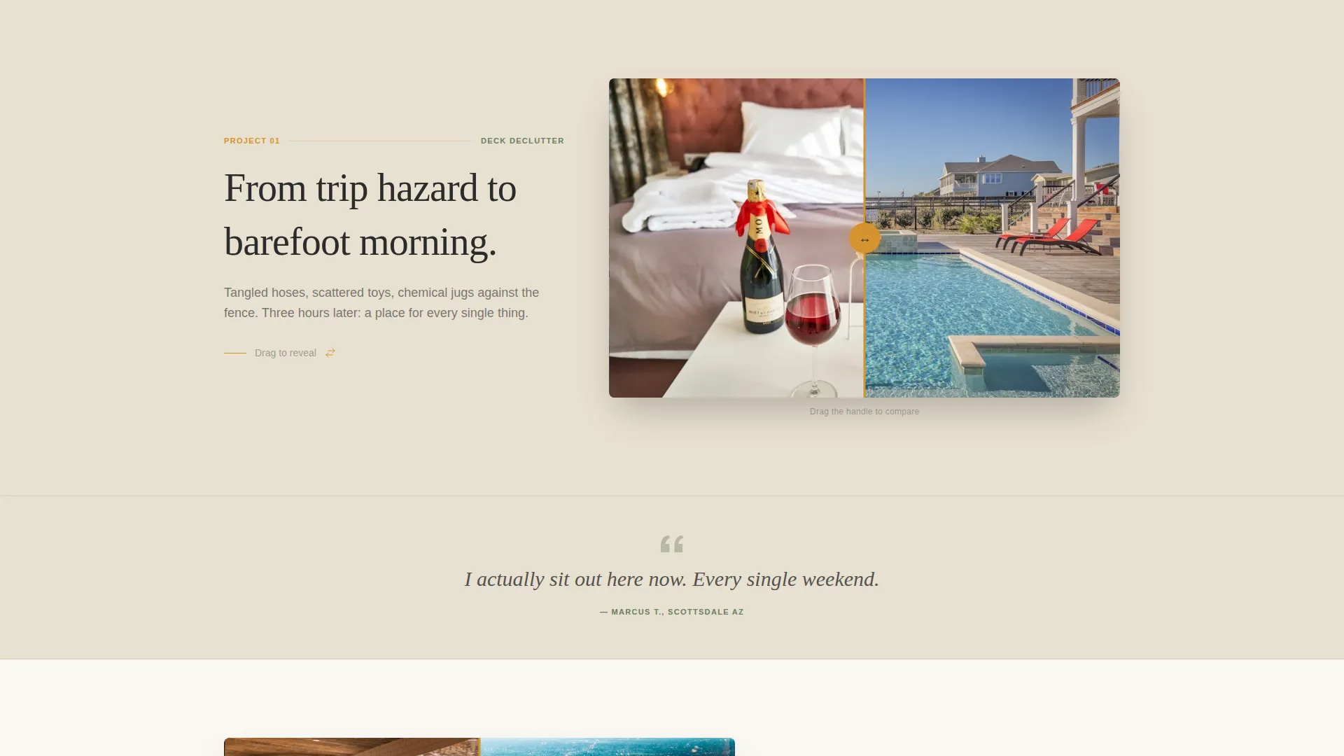 Pool Area Renovation Specialist Professional Website Template