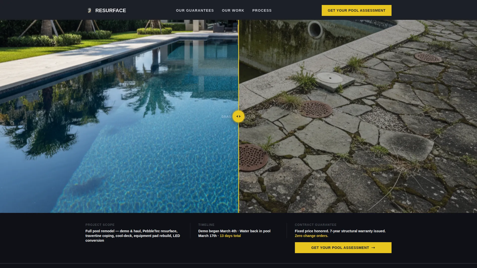 Pool Area Renovation Professional Website Template