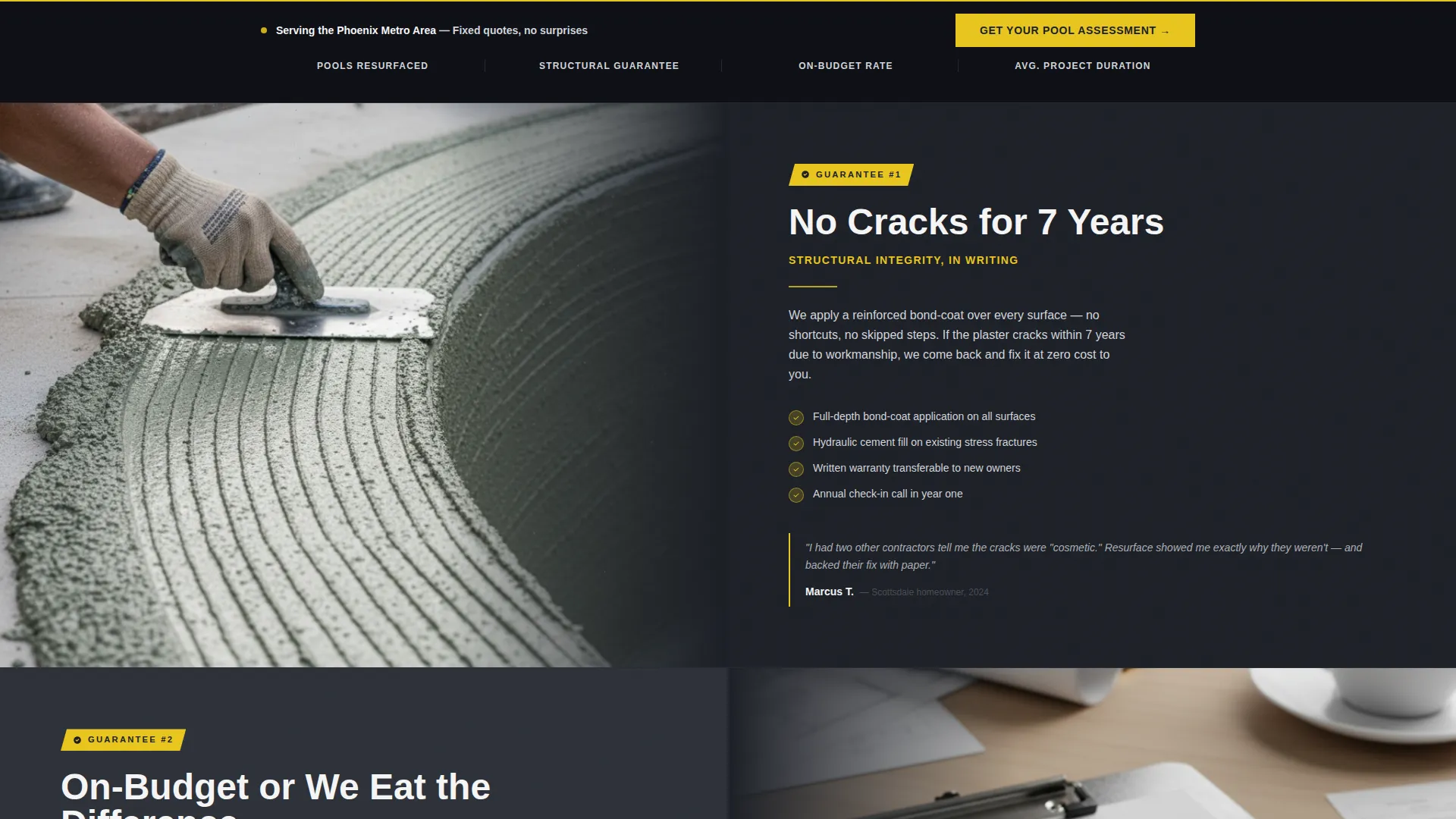 Pool Area Renovation Professional Website Template