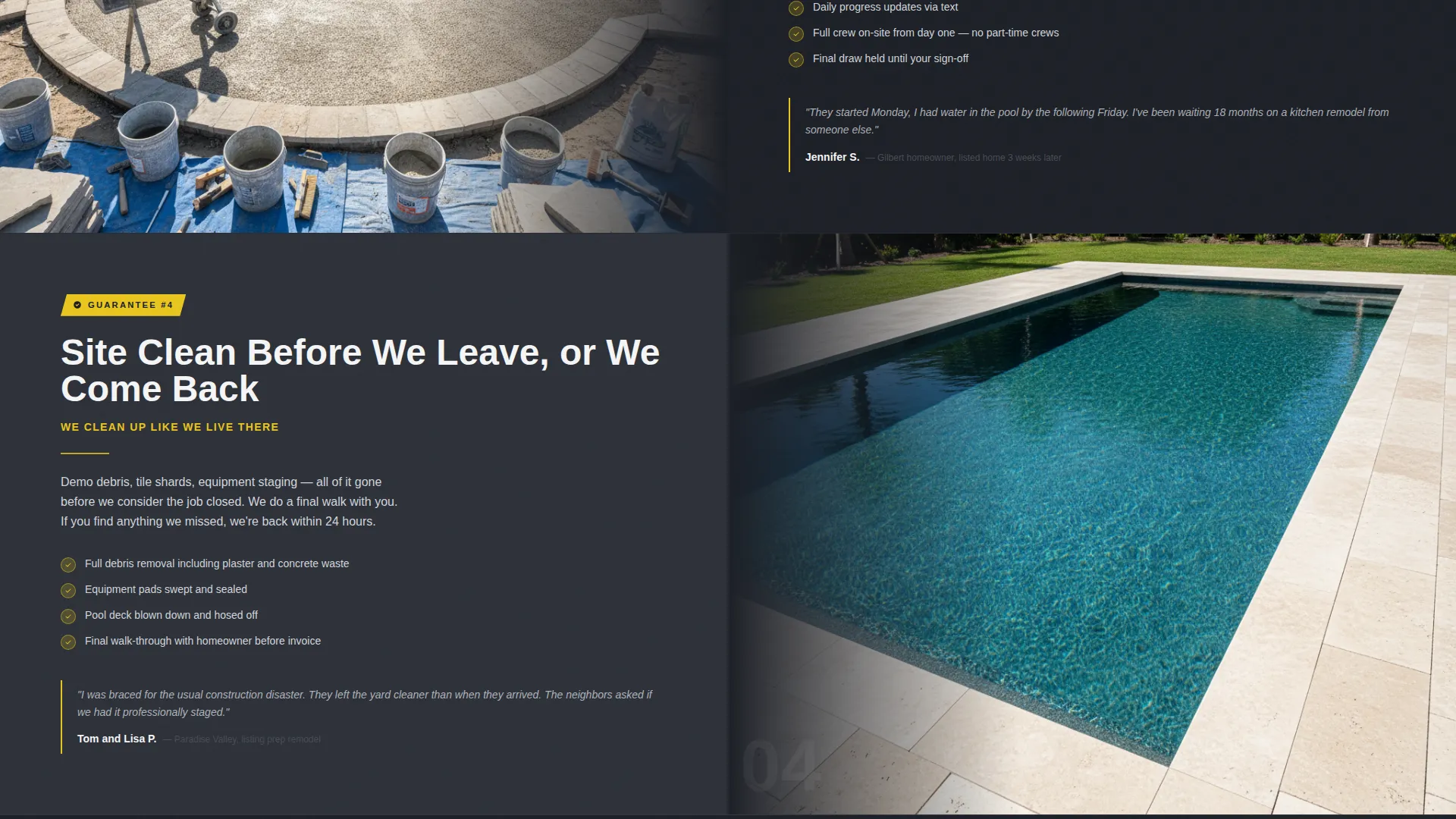 Pool Area Renovation Professional Website Template