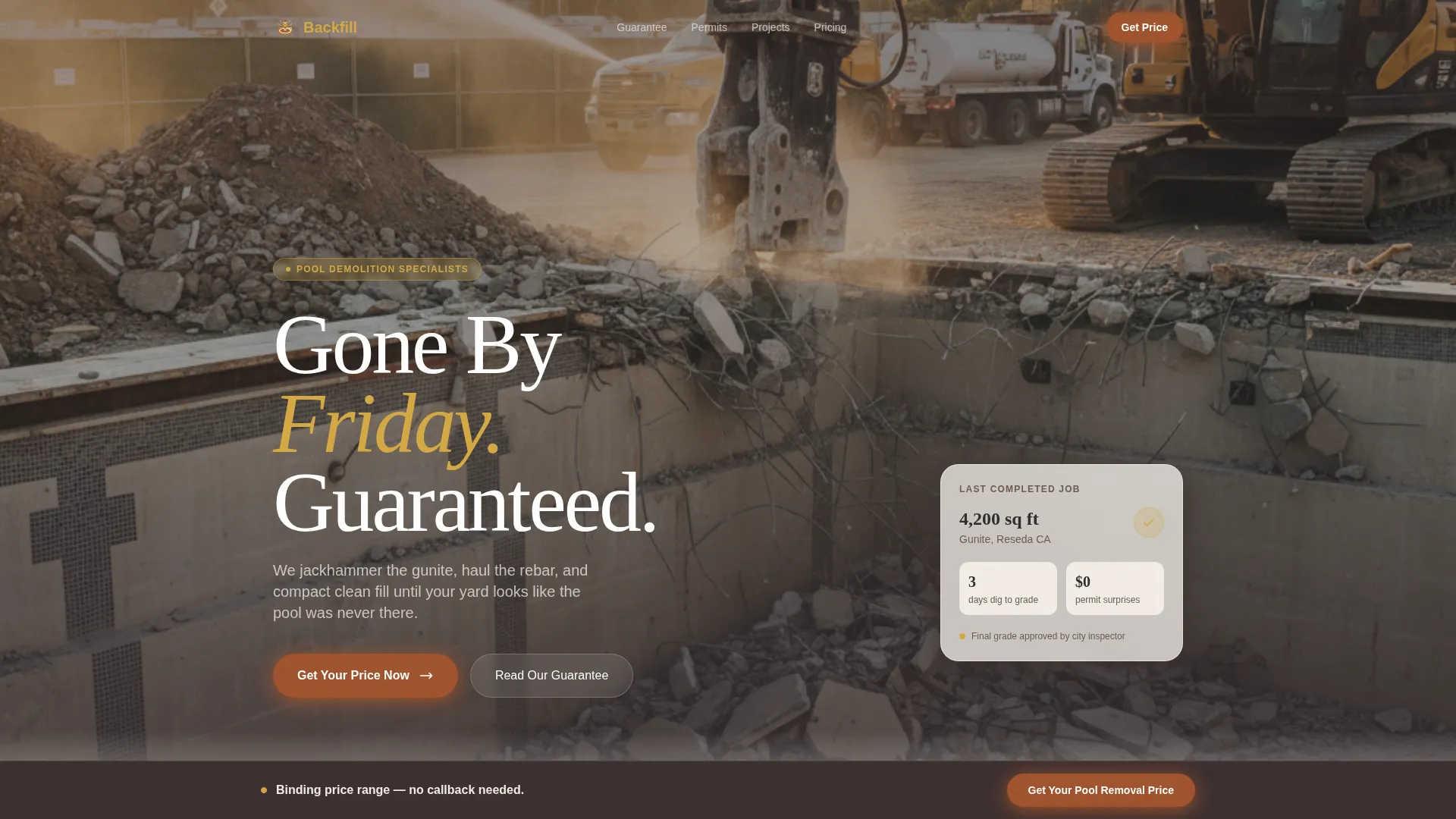 Demolition & Site Work Pricing Website Template