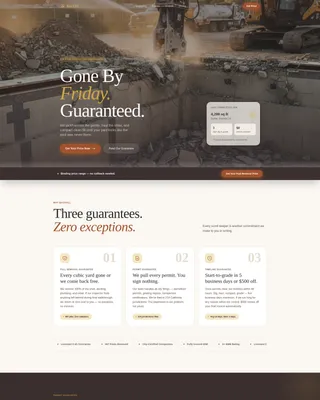Demolition & Site Work Pricing Website Template