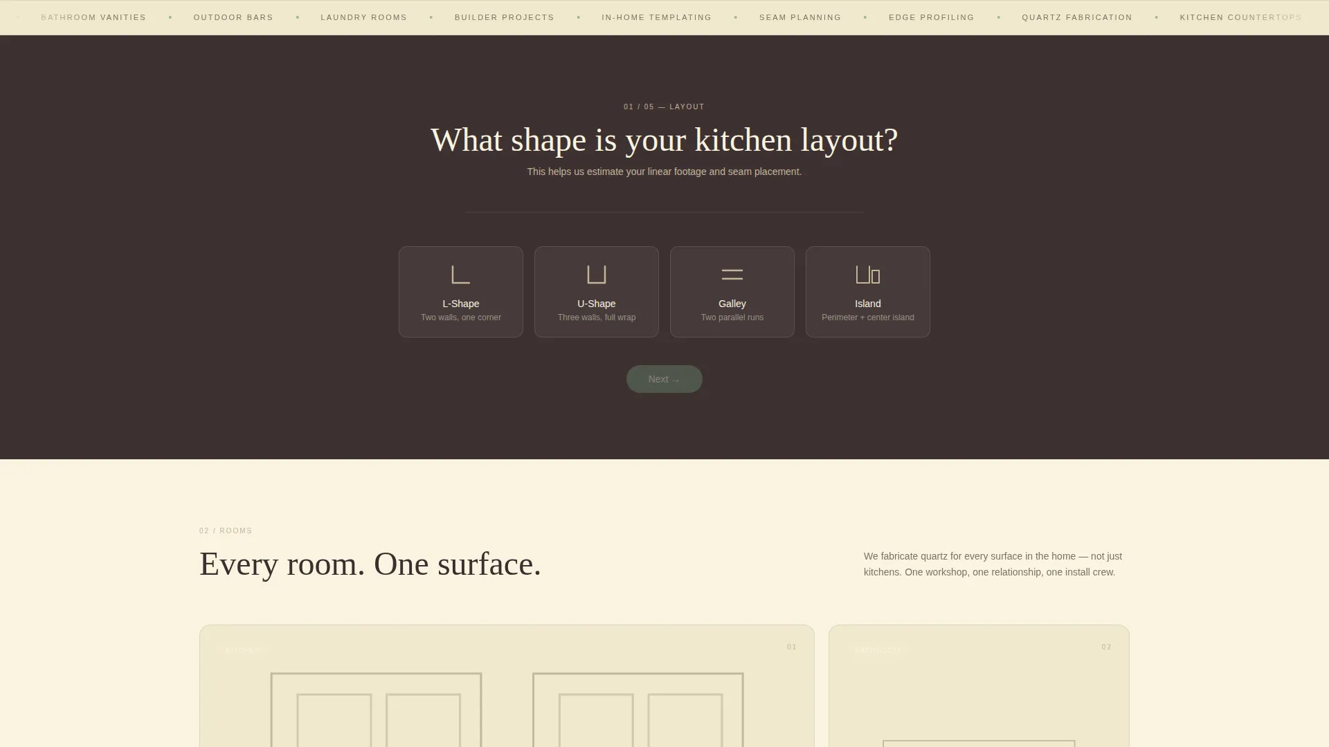 Quartz Products & Booking Website Template