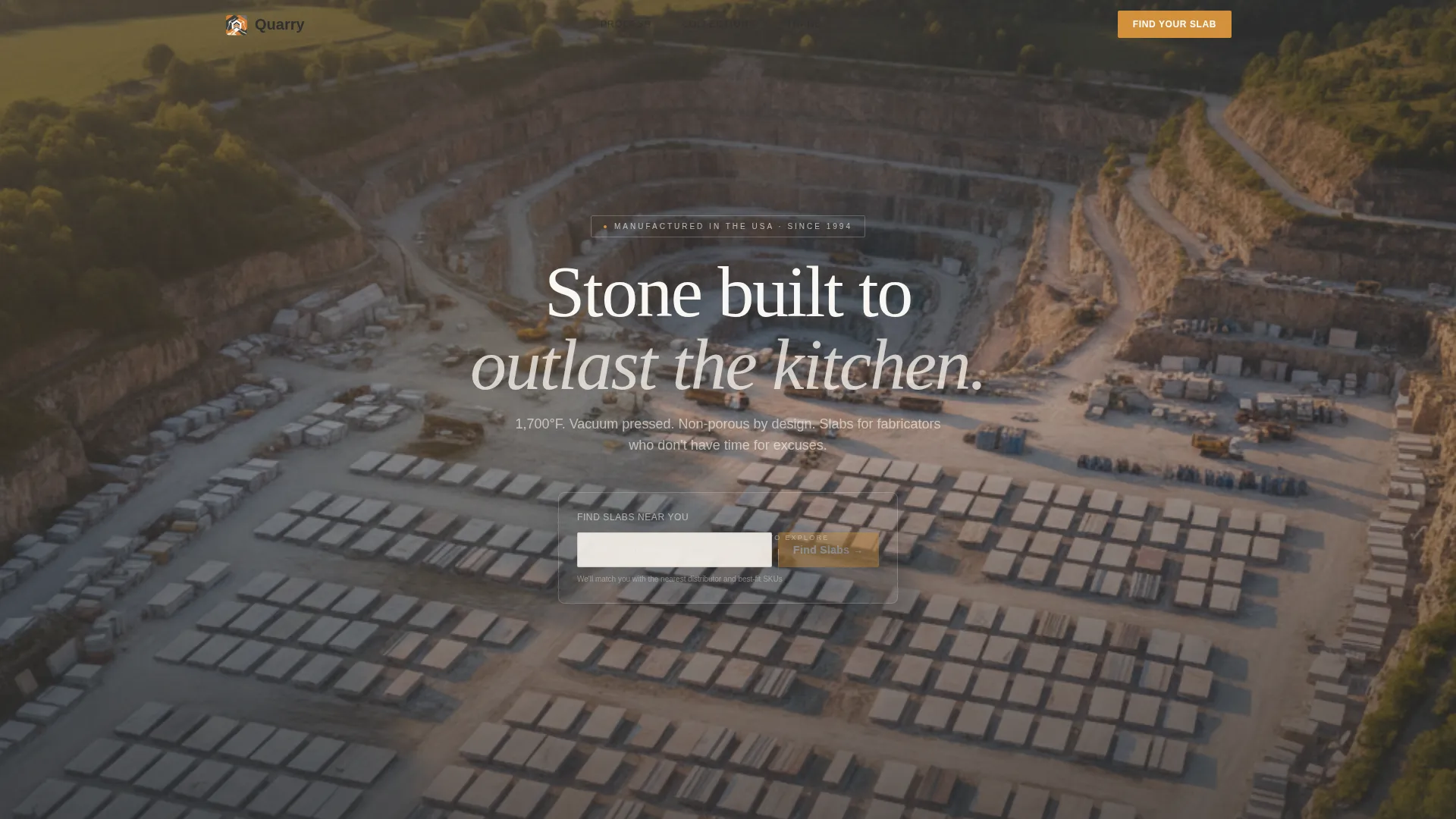 Quartz Manufacturer Landing Page Template