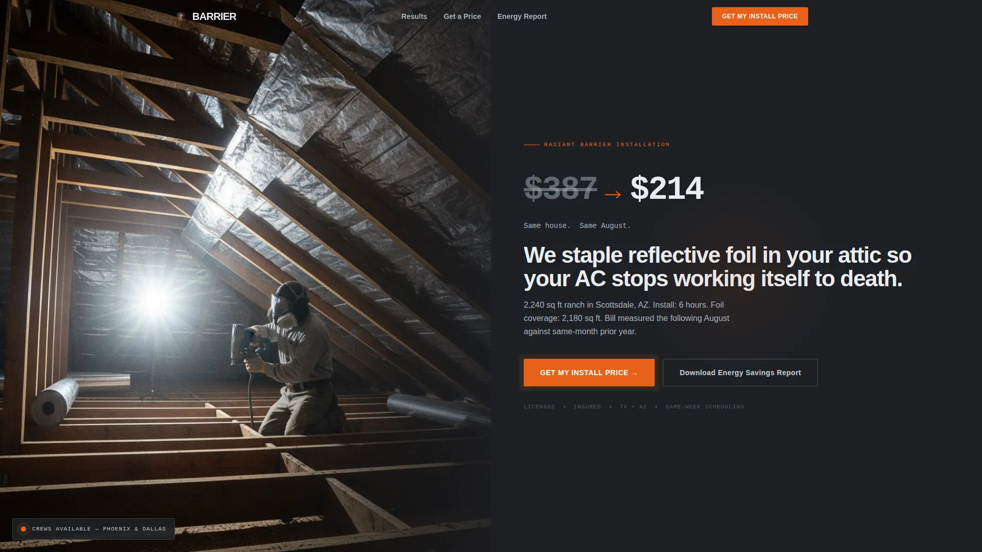 Insulation & Weatherproofing Pricing Website Template
