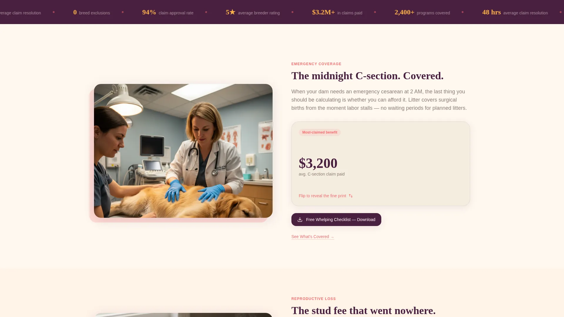 Breeder Insurance Landing Page Template