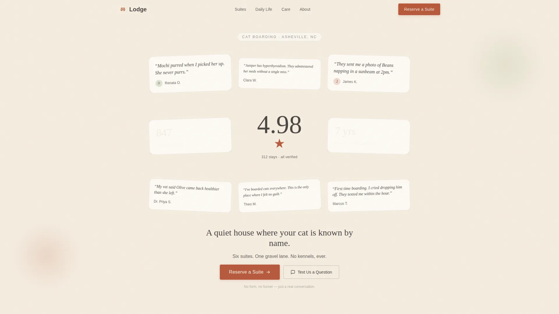 Pet Boarding & Daycare Reviews & Social Proof Website Template