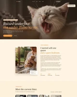 Landing Page Template for Artisan Cat Breeders