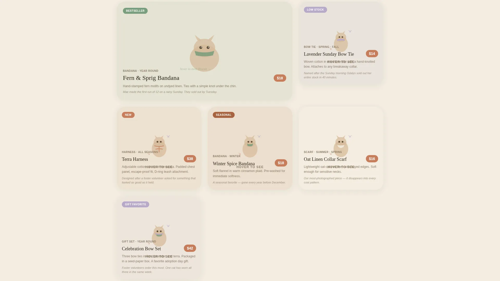 Handmade Cat Accessories Landing Page Template