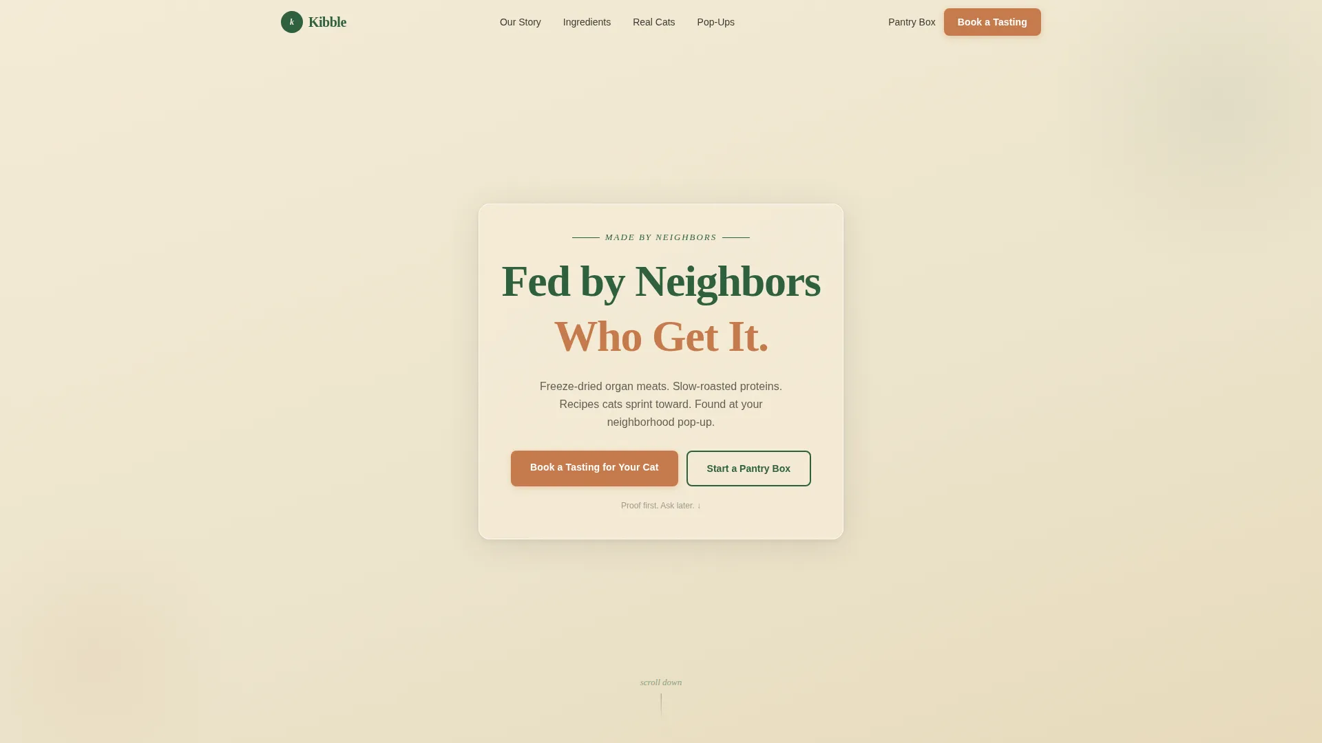 Cat Food & Nutrition Brand Landing Page Template