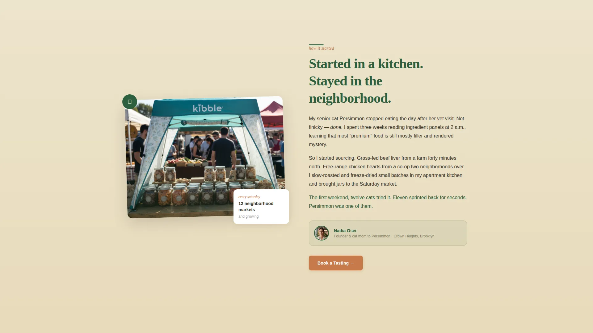 Cat Food & Nutrition Brand Landing Page Template