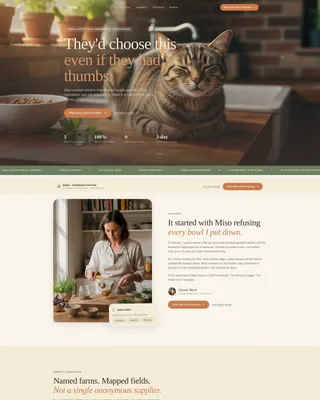 Artisan Cat Food Landing Page Template