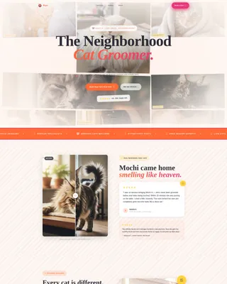 Cozy Cat Grooming Landing Page Template