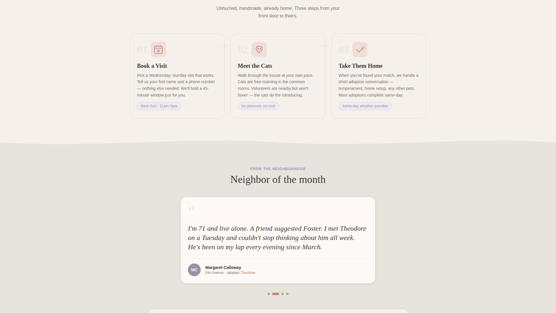 Cat Rescue Landing Page Template | Warm Artisan