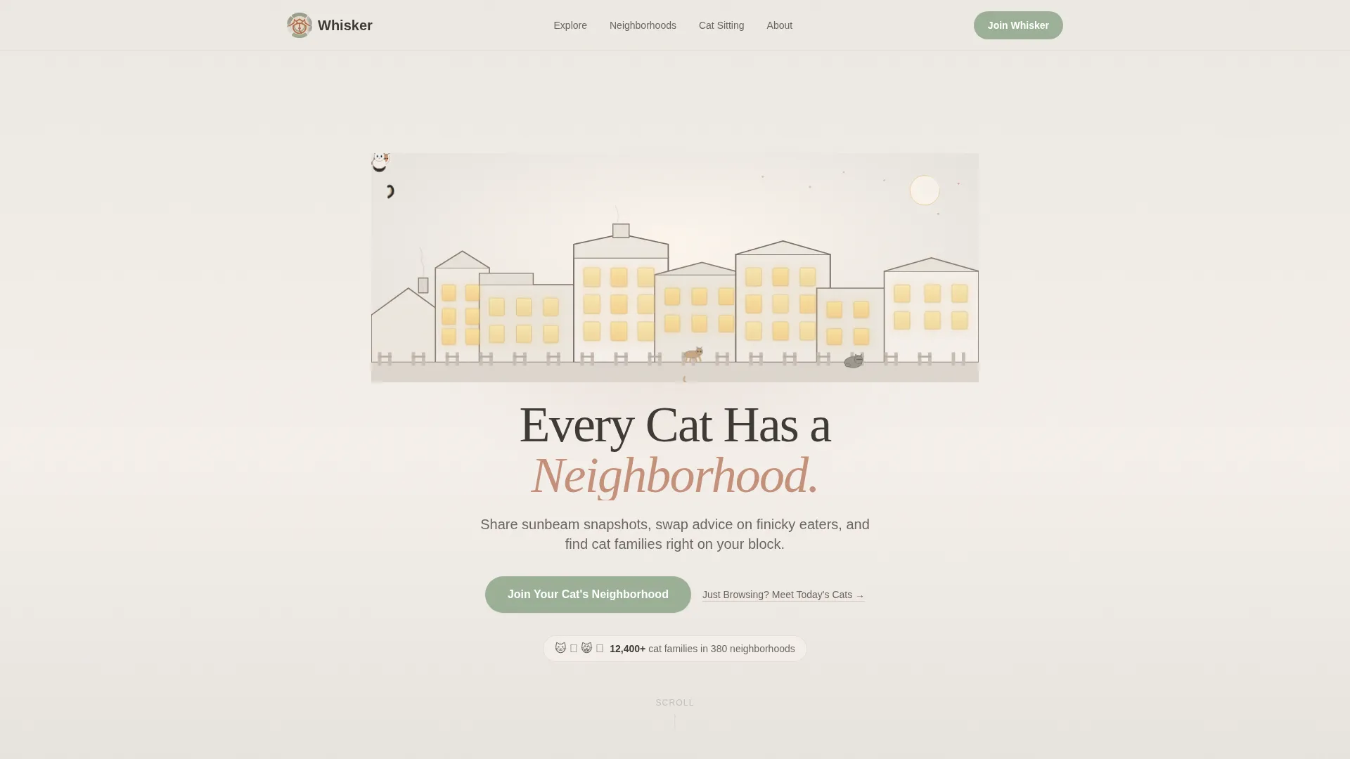 Cozy Cat Community Landing Page Template