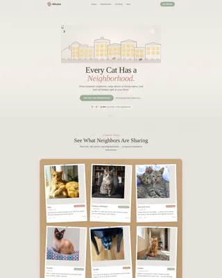 Cozy Cat Community Landing Page Template