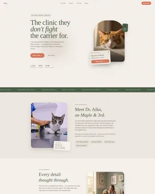 Cat-Only Veterinary Clinic Landing Page Template