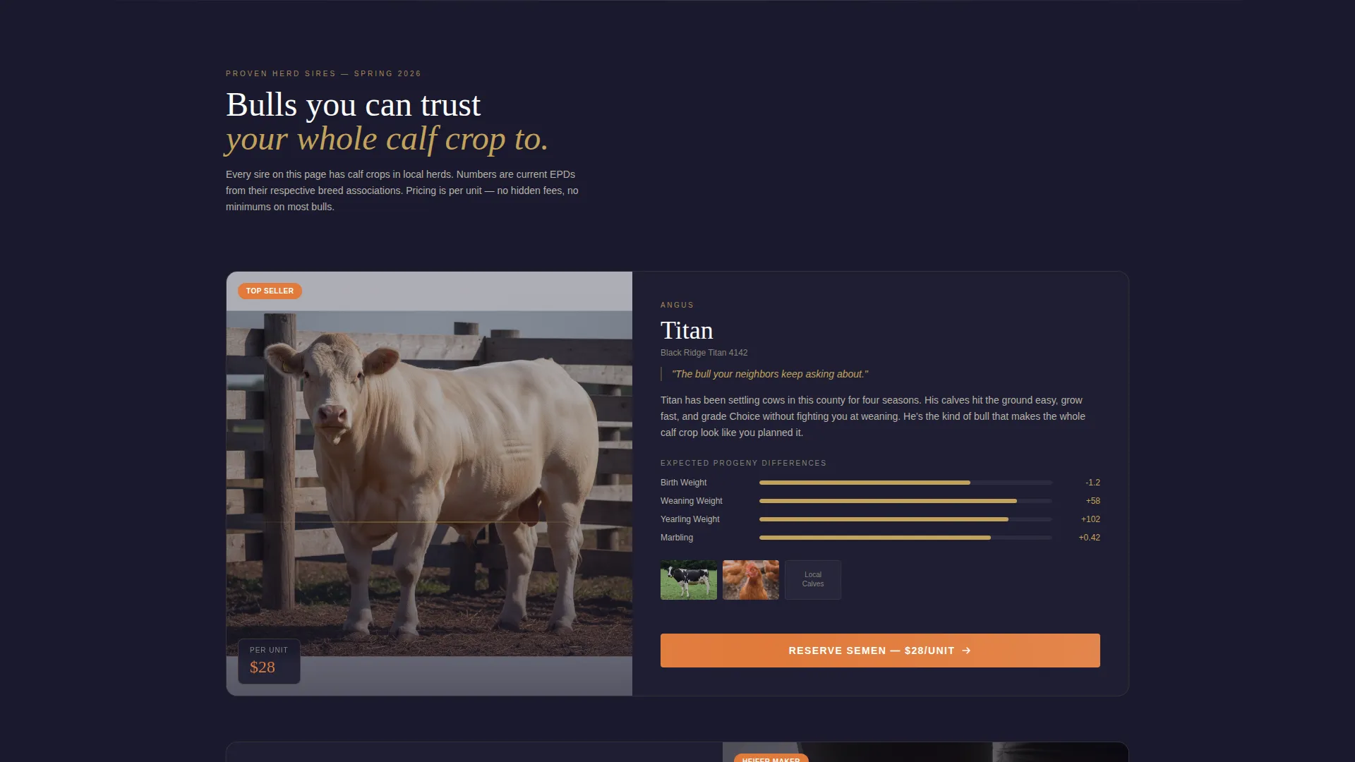 Livestock & Farm Animal Pricing Website Template