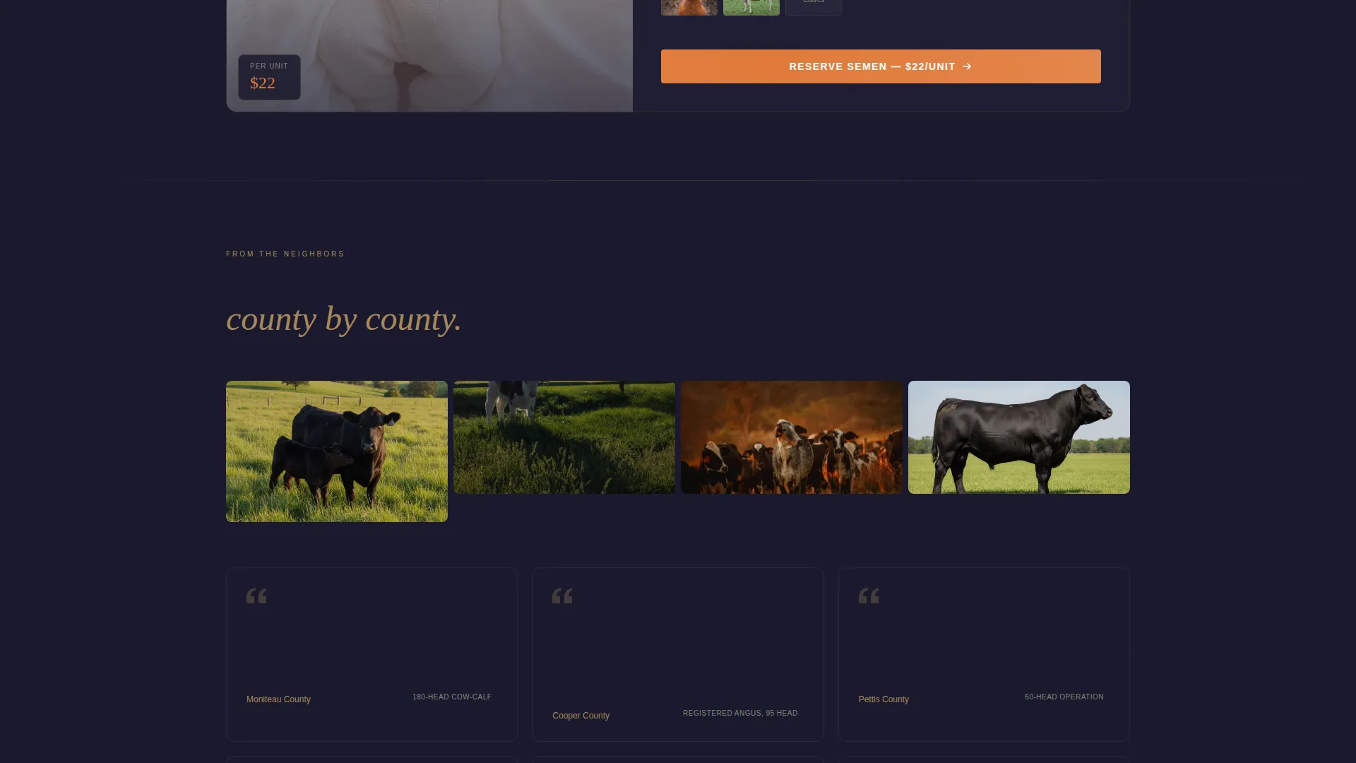 Livestock & Farm Animal Pricing Website Template