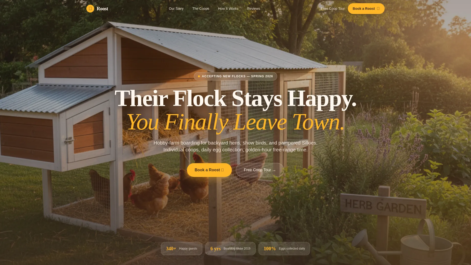 Chicken & Poultry Boarding Landing Page Template