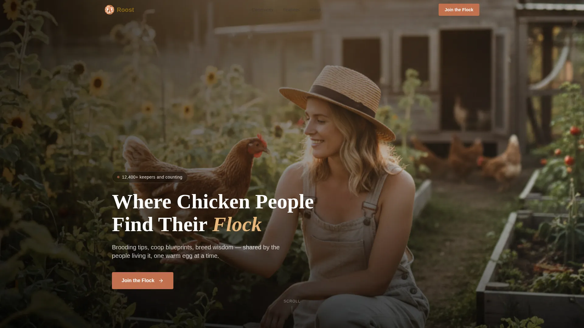 Backyard Chicken Community Landing Page Template