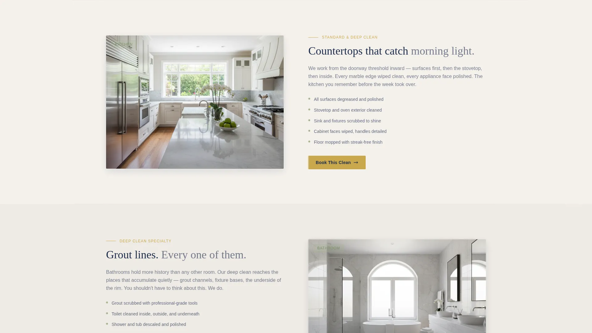 Residential Cleaning Service Booking Landing Page