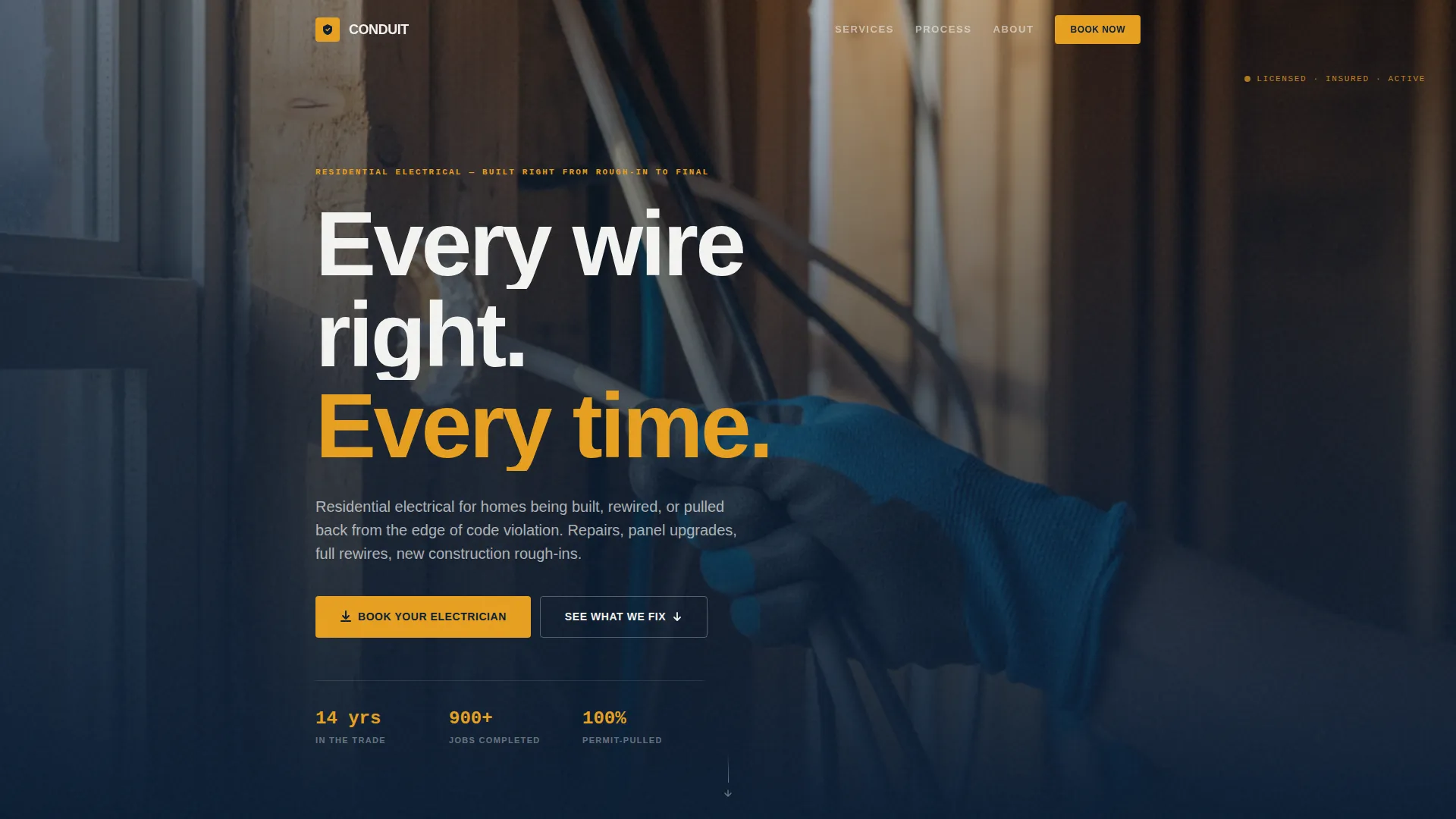 Residential Electrician Booking Landing Page Template