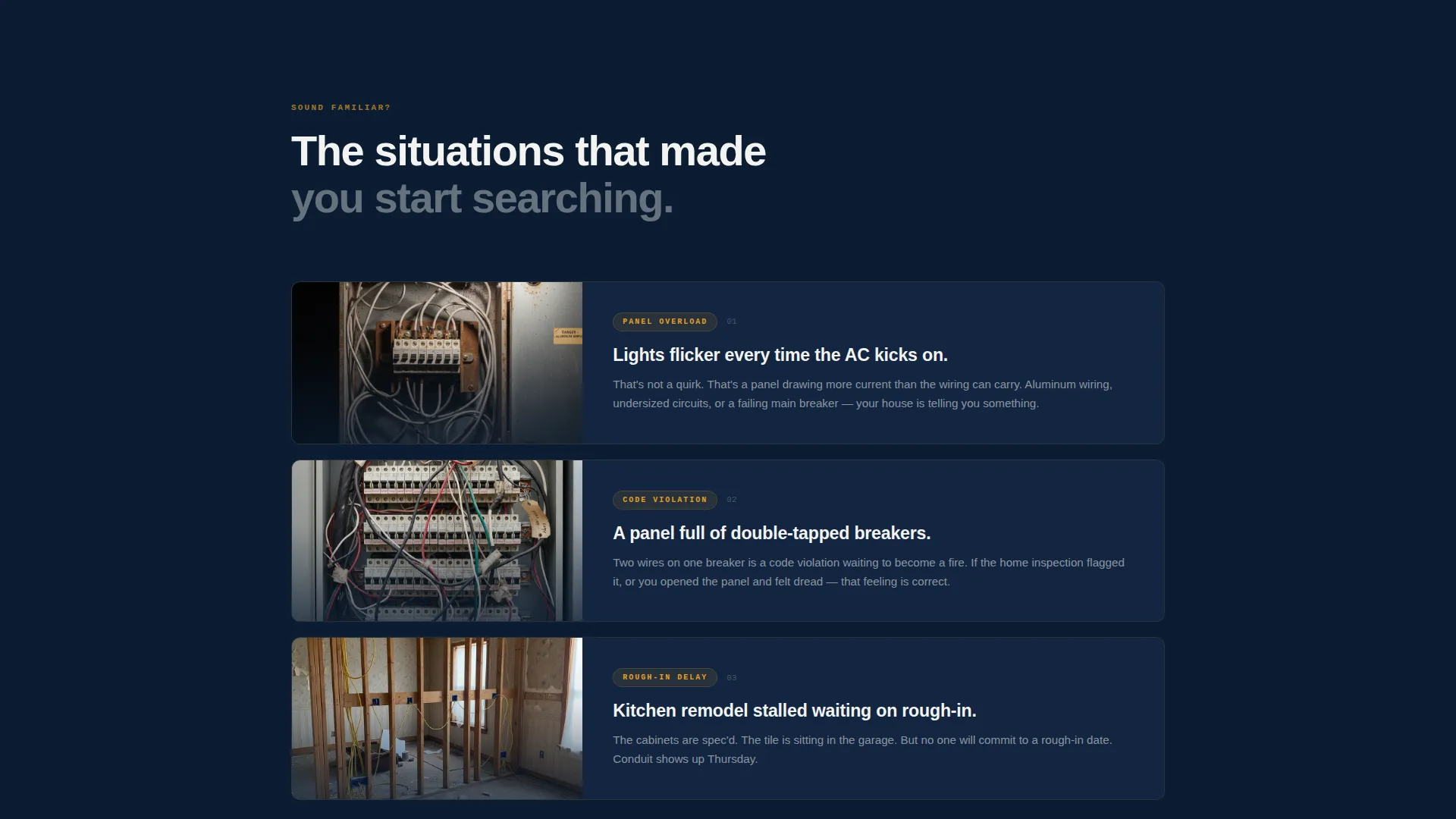 Residential Electrician Booking Landing Page Template