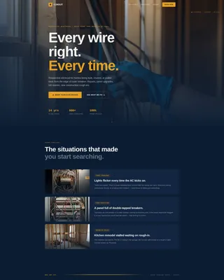 Residential Electrician Booking Landing Page Template