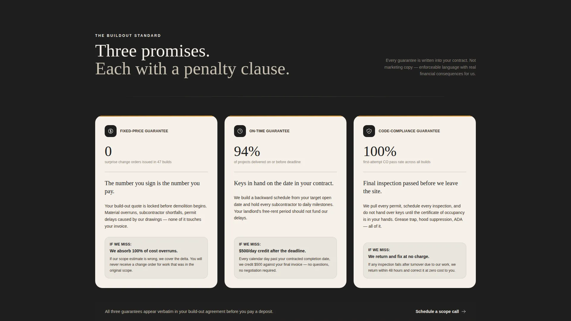 Restaurant & Hospitality Build-Out Landing Page