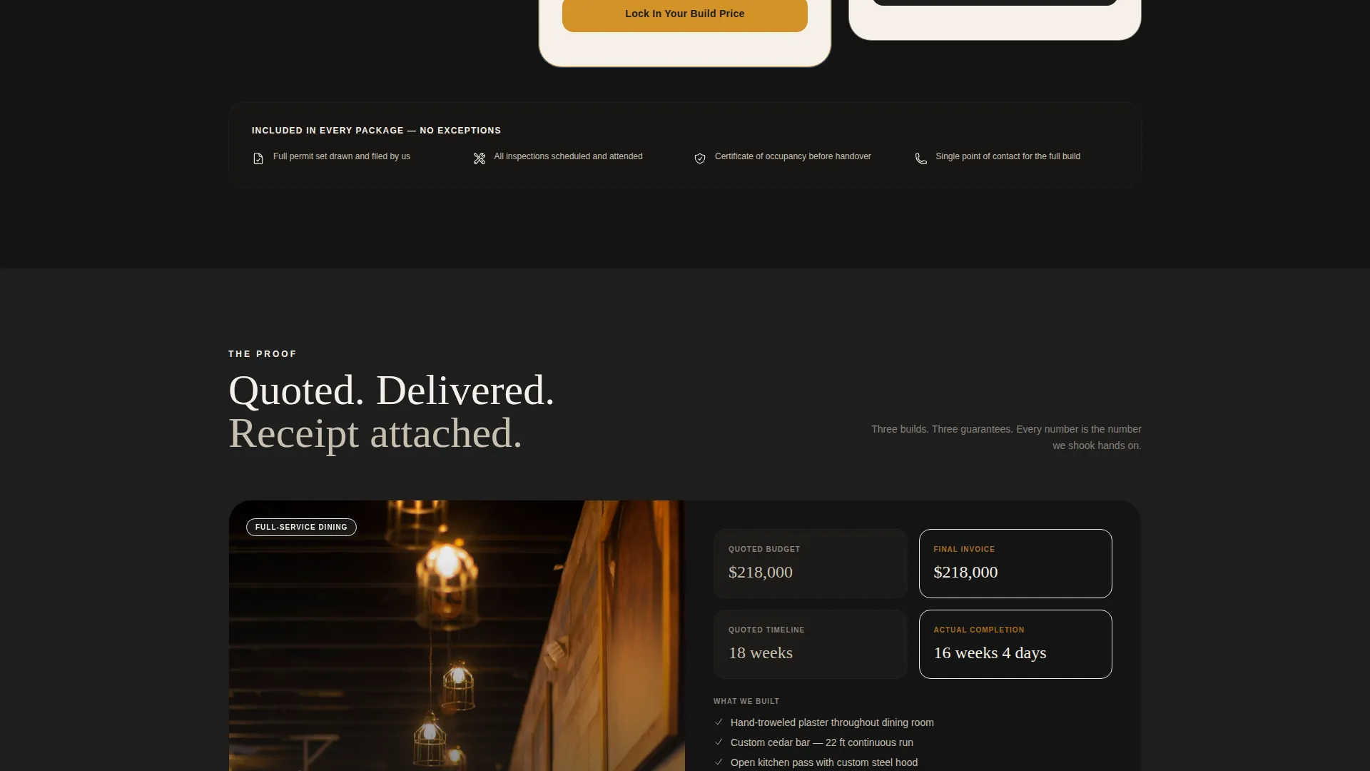 Restaurant & Hospitality Build-Out Landing Page